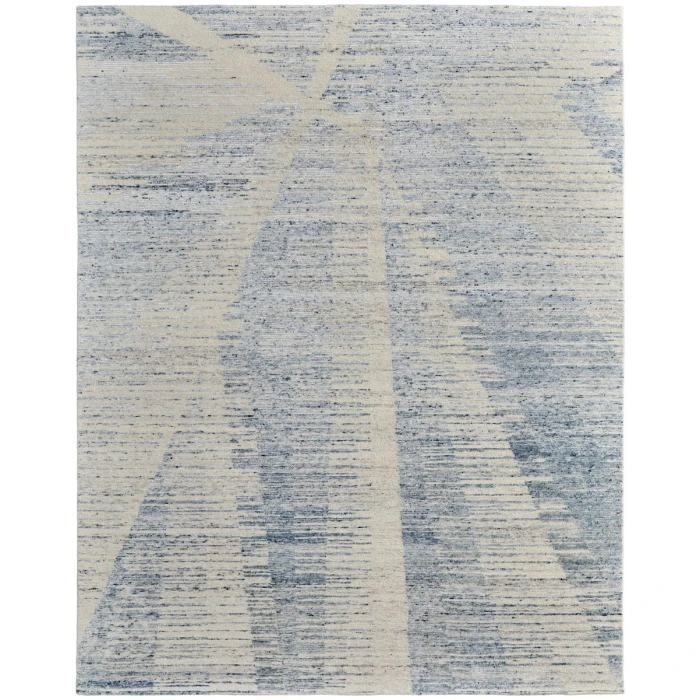 Feizy Brighton Casual Abstract, Ivory/Blue/Silver, 2'-6" x 12' Runner