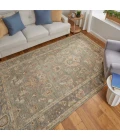Feizy Carrington Vintage Oriental, Gray/Gold/Pink, 9'-6" x 13'-6" Area Rug