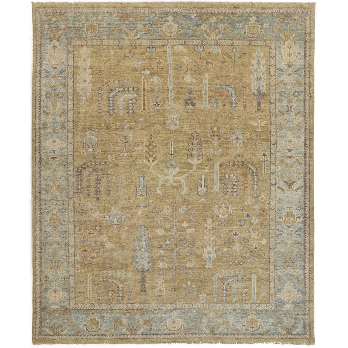Feizy Carrington Vintage Oriental, Gold/Blue/Gray, 3'-6" x 5'-6" Accent Rug