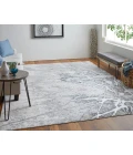 Feizy Astra Industrial Abstract, Gray/Silver/Ivory, 10' x 13'-2" Area Rug