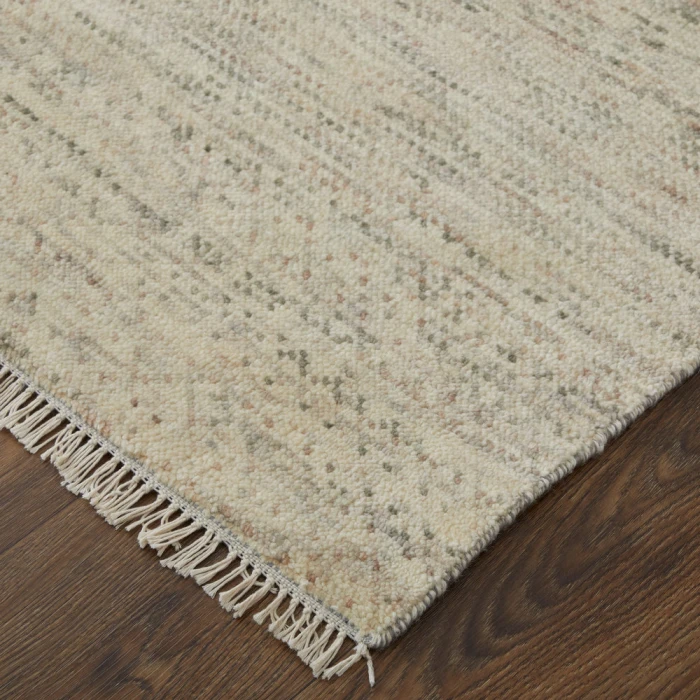 Feizy Branson Casual Solid, Ivory/Pink/Gray, 2' x 3' Accent Rug