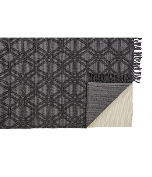 Feizy Phoenix Farmhouse Diamond, Black/Gray, 7'-9" x 9'-9" Area Rug