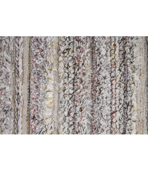 Feizy Alden Contemporary Bohemian Shag Rug, Gray/Red/Yellow, 5ft x 8ft Area Rug