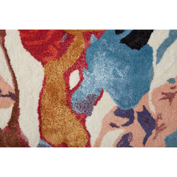 Feizy Dafney Shabby Chic Floral & Botanical, Red/Blue/Purple, 8' x 10' Area Rug