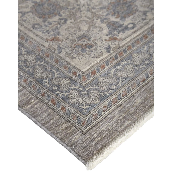 Feizy Marquette Rustic Persian Farmhouse Rug, Gray/Blue/Rust, 2ft - 8in x 12ft, Runner