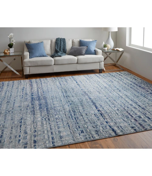 Feizy Edgemont Casual Abstract, Blue/Ivory, 10' x 14' Area Rug