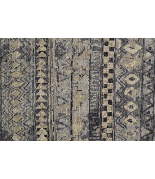 Feizy Palomar Luxe Hand-Knot Abstract Accent Rug, Gray/Denim Blue, 2ft x 3ft