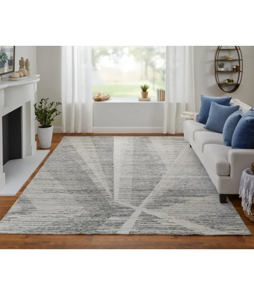 Feizy Brighton Casual Abstract, Ivory/Gray, 4' x 6' Accent Rug
