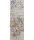 Feizy Astra Industrial Abstract, Gray/Gold/Ivory, 2'-10" x 7'-10" Runner