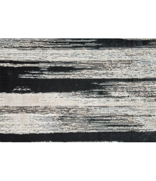 Feizy Micah Industrial Abstract, Black/Silver/Gray, 9'-2" x 12' Area Rug
