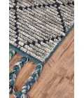Feizy Twain Global Diamond, Taupe/Blue/White, 9'-6" x 13'-6" Area Rug