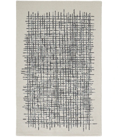 Feizy Maddox Modern Tufted Architectural Rug, Ivory/Graphite Gray, 3ft-6in x 5ft-6in