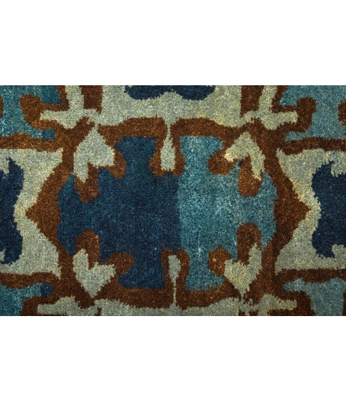 Feizy Amzad Craftsman Ikat, Blue/Gray/Tan, 9'-6" x 13'-6" Area Rug