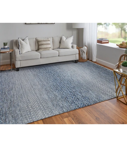 Feizy Branson Casual Solid, Blue/Ivory, 2' x 3' Accent Rug