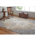 Feizy Celene Vintage Medallion, Silver/Tan/Gray, 7'-9" x 10' Area Rug