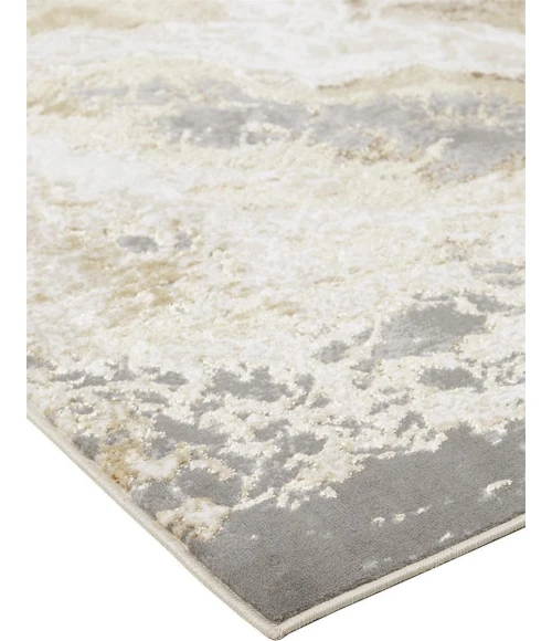 Feizy Aura Industrial Abstract, Ivory/Silver/Gold, 13' x 20' Area Rug