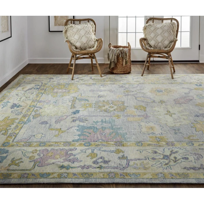 Feizy Karina Bohemian & Eclectic Persian, Gray/Purple/Gold, 12' x 15' Area Rug