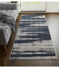 Feizy Indio Industrial Abstract, Ivory/Blue/Gray, 2'-10" x 7'-10" Runner