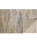 Feizy Aura Industrial Abstract, Gold/Gray/Ivory, 12' x 15' Area Rug