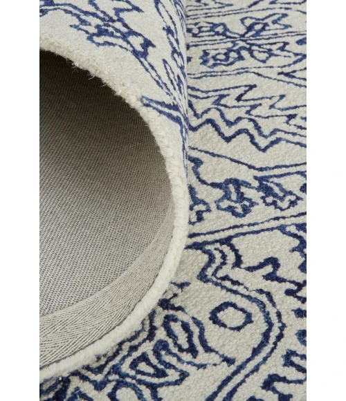 Feizy Belfort Vintage Medallion, Ivory/Blue, 10' x 14' Area Rug