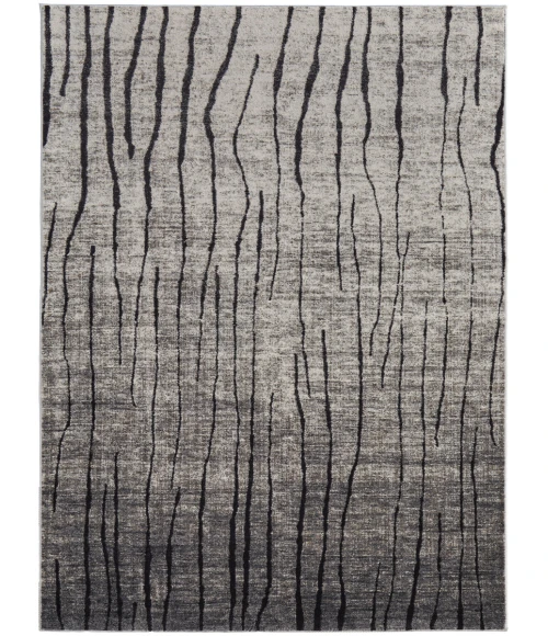 Feizy Kano Industrial Abstract, Gray/Black/Taupe, 6'-7" x 9'-6" Area Rug