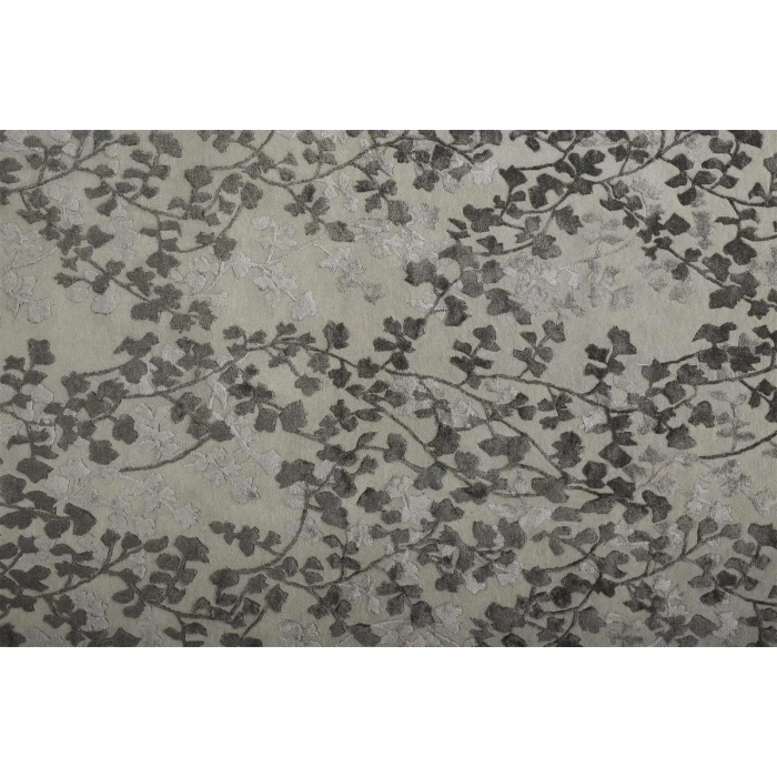 Feizy Bella Casual Floral & Botanical, Gray/Silver/Taupe, 2'-6" x 8' Runner