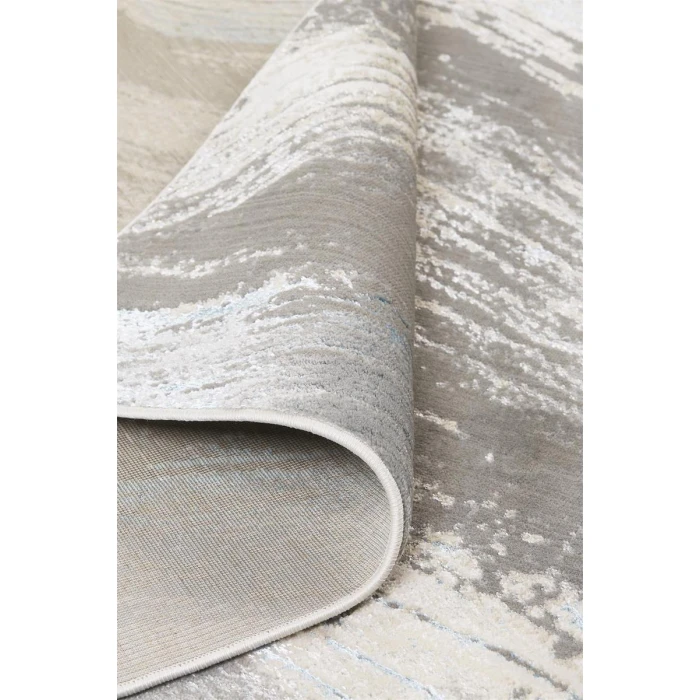 Feizy Azure Industrial Abstract, Gray/Ivory/Blue, 8' x 11' Area Rug