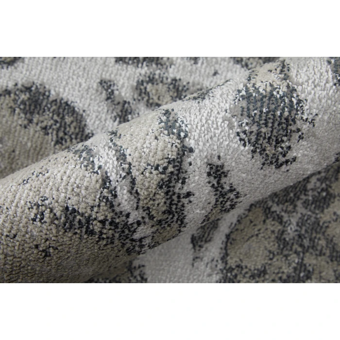 Feizy Astra Industrial Abstract, Gray/Silver/Ivory, 2'-10" x 7'-10" Runner