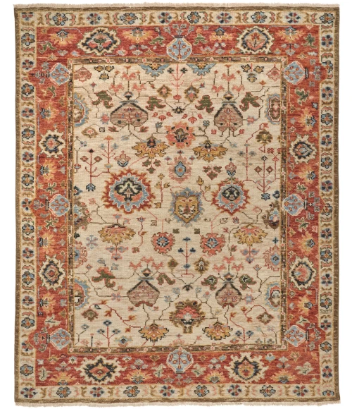 Feizy Carrington Vintage Oriental, Ivory/Red/Blue, 2' x 3' Accent Rug