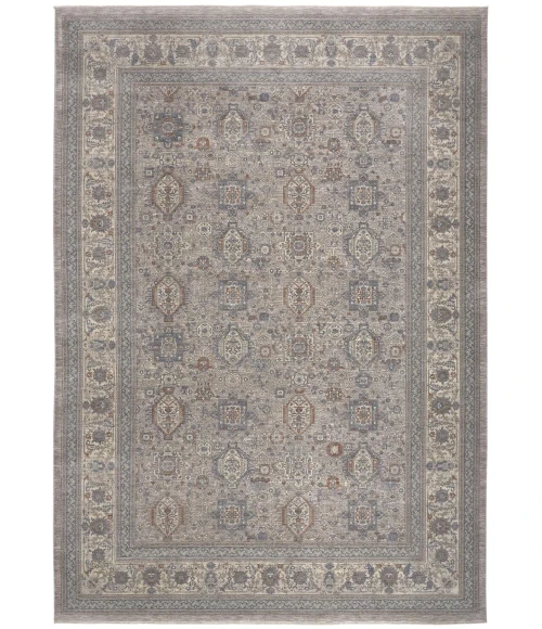 Feizy Marquette Rustic Persian Farmhouse Rug, Gray/Blue/Rust, 2ft x 3ft Accent Rug