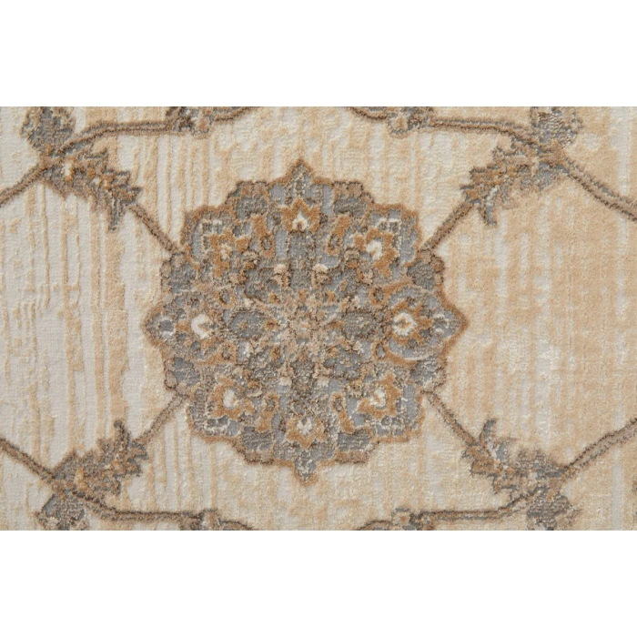 Feizy Celene Classic Bordered, Tan/Ivory/Brown, 9' x 12' Area Rug