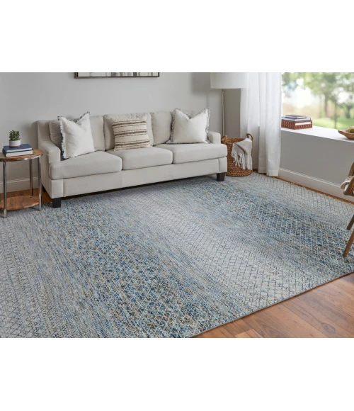Feizy Branson Casual Solid, Blue/Ivory/Brown, 2' x 3' Accent Rug