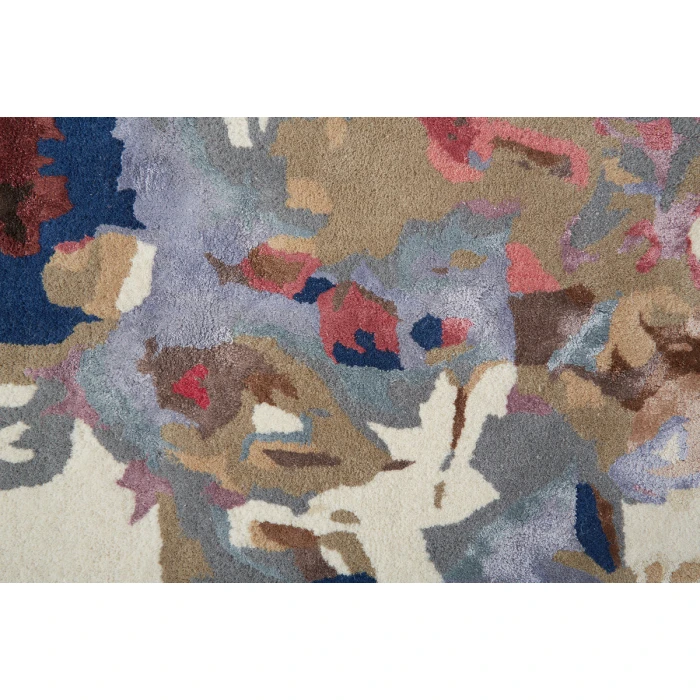 Feizy Dafney Casual Floral & Botanical, Blue/Pink/Gray, 3'-6" x 5'-6" Area Rug
