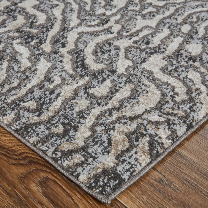 Feizy Vancouver Contemporary Abstract Rug, Beige/Charcoal Gray, 2'-10" X 7'-10" Area Rug