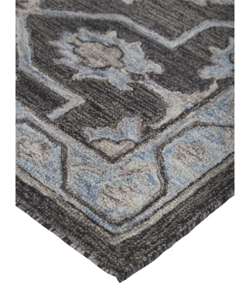 Feizy Fallon Rustic Farmhouse Rug, Ornamental, Warm Dark Gray, 2ft x 3ft Accent Rug