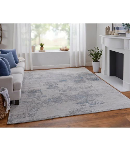 Feizy Zarah Bohemian & Eclectic Abstract, Gray/Taupe/Blue, 8' x 10' Area Rug