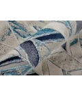 Feizy Indio Casual Herringbone, Ivory/Blue/Gray, 9'-2" x 12' Area Rug