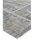 Feizy Elias Luxe Geometric Maze Runner, High/Low, Gray/Ivory/Blue, 2ft - 9in x 10ft