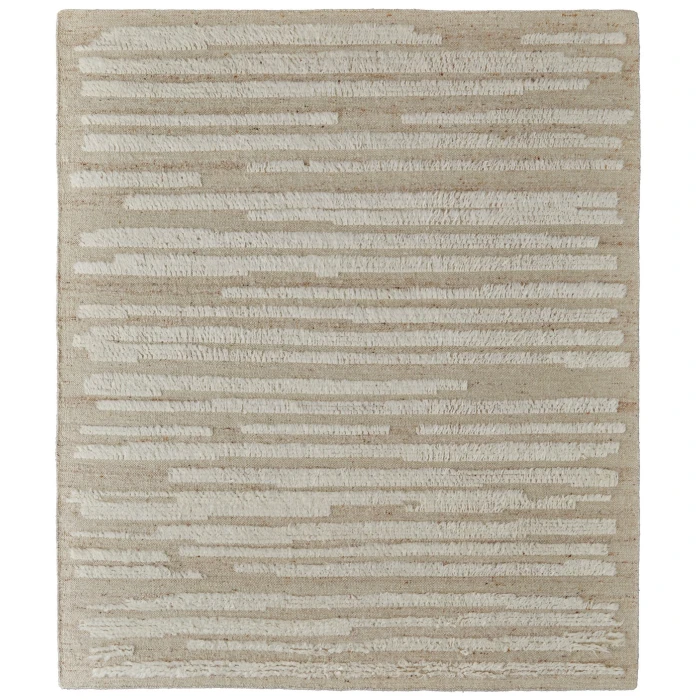 Feizy Ashby Scandinavian Stripes, White/Tan, 2' x 3' Area Rug