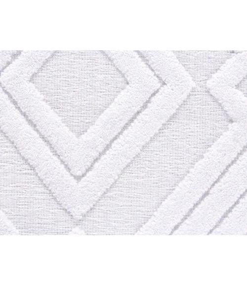 Feizy Saphir Mira WHITE/WHITE 6803491F 7 ft. 6 in. X 7 ft. 6 in. Round Rug