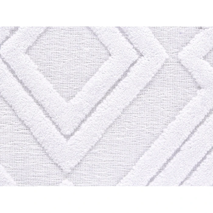 Feizy Saphir Mira WHITE/WHITE 6803491F 7 ft. 6 in. X 7 ft. 6 in. Round Rug