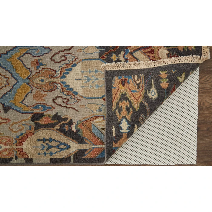 Feizy Leylan Bohemian & Eclectic Ikat, Taupe/Tan/Orange, 8'-6" x 11'-6" Area Rug