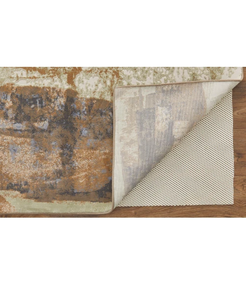 Feizy Clio Casual Abstract, Brown/Blue/Ivory, 3'-10" x 6' Accent Rug