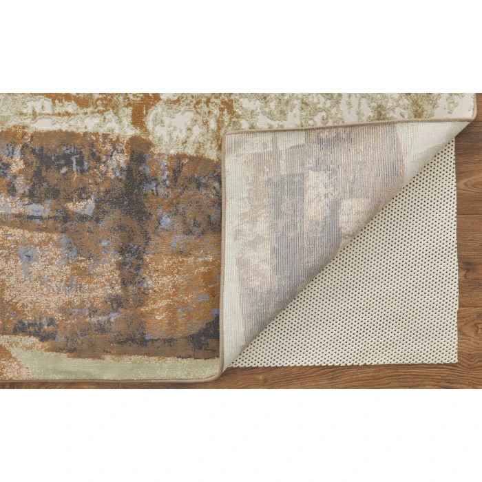 Feizy Clio Casual Abstract, Brown/Blue/Ivory, 2' x 3' Accent Rug
