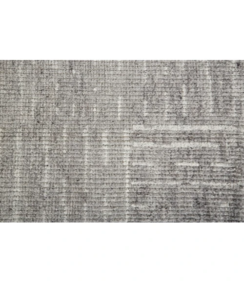 Feizy Alford Minimalist Eyelash Wool Rug, Silver Gray/Ivory, 11ft-6in x 15ft Area Rug