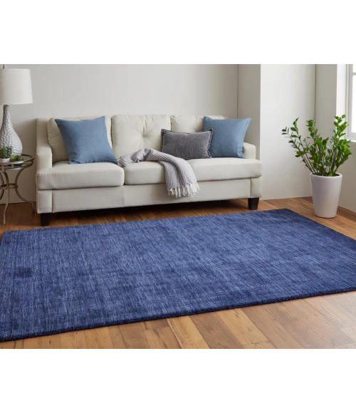 Feizy Luna Casual Solid, Blue, 9'-6" x 13'-6" Area Rug
