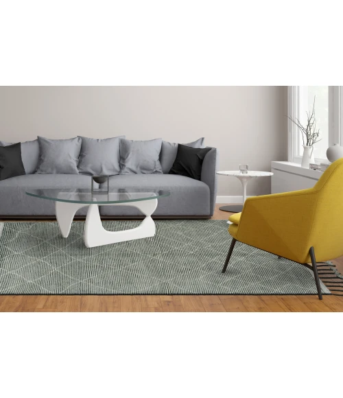 Feizy Twain Global Diamond, Green/Gray/Ivory, 9'-6" x 13'-6" Area Rug