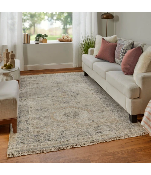Feizy Caldwell Bohemian & Eclectic Medallion, Tan/Gray/Gold, 9' x 12' Area Rug