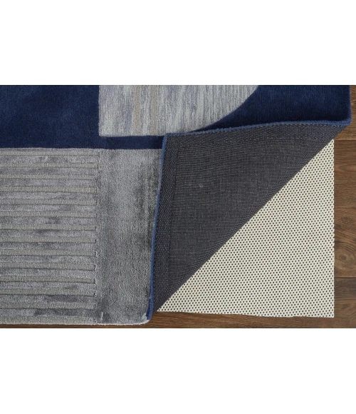 Feizy Nash Luxury & Glam Geometric, Blue/Silver, 9' x 12' Area Rug