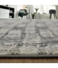 Feizy Kano Industrial Geometric, Gray/Black/Ivory, 8'-9" x 8'-9" Round Rug